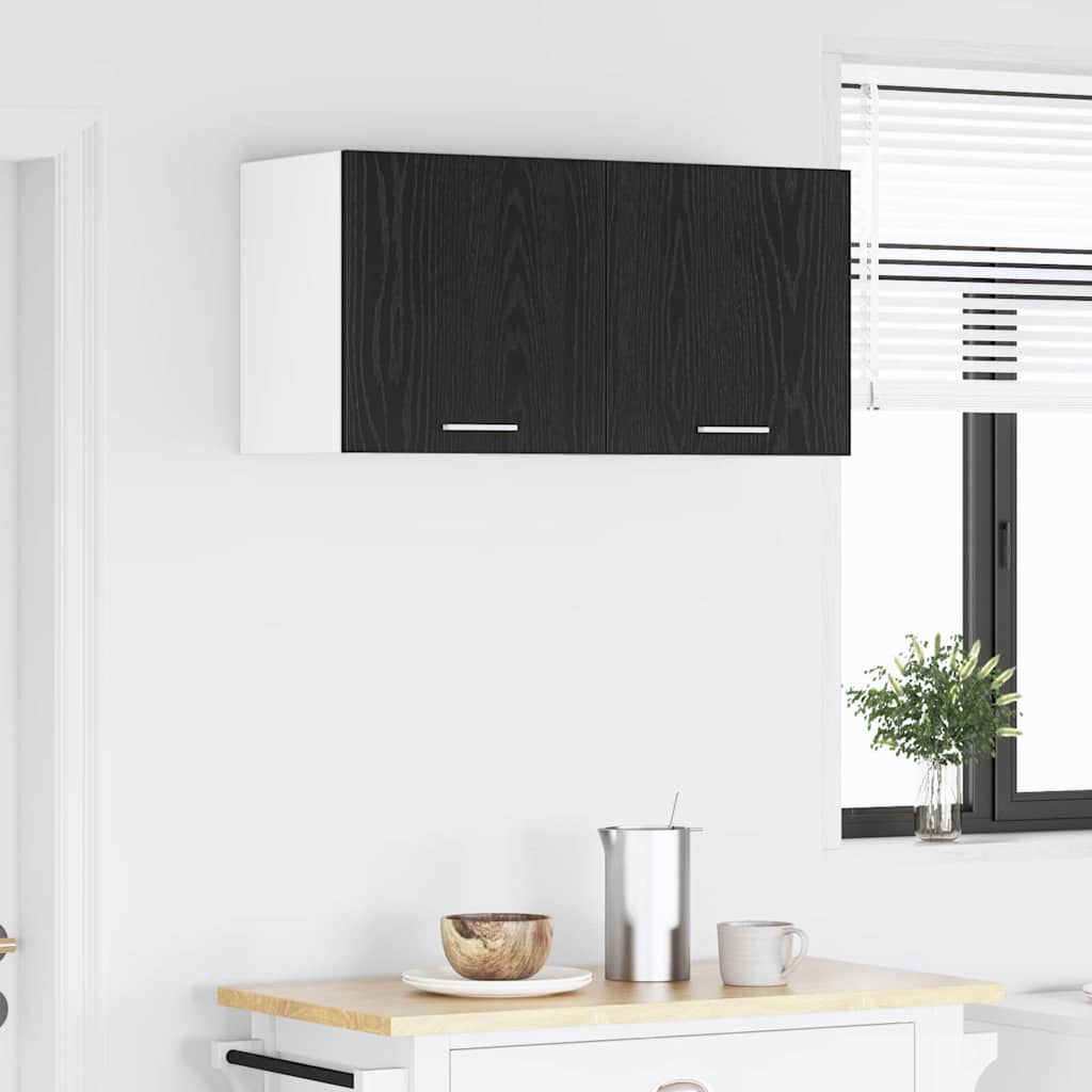Viseći ormarić 2 pcs Crni hrast i bijela 40 x 31 x 40 cm
