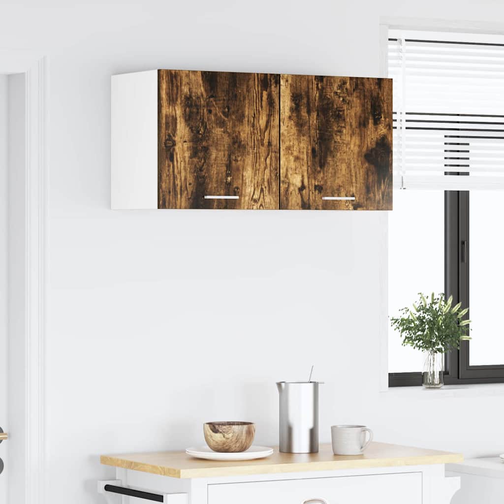 Viseći ormarić 2 pcs Dimljeni hrast i bijela 40 x 31 x 40 cm