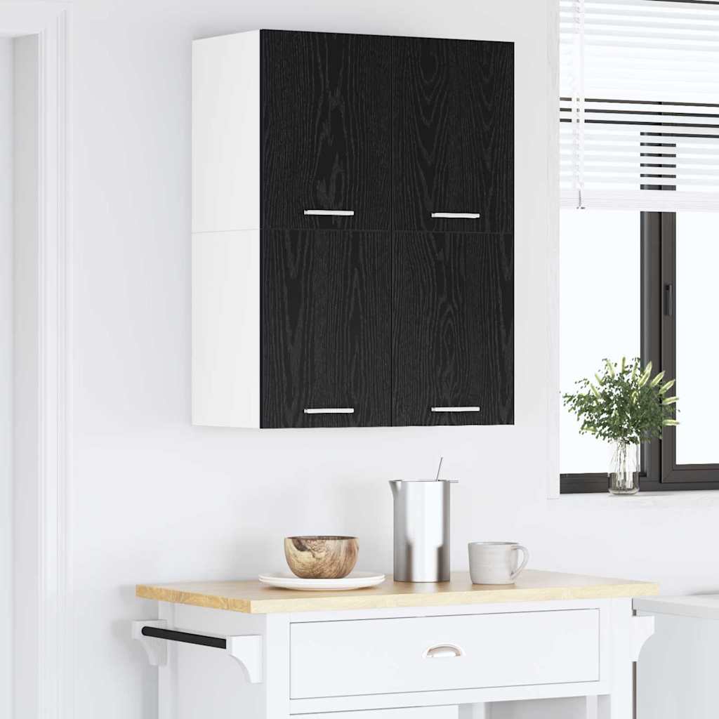 Viseći ormarić 2 pcs Crni hrast i bijela 60 x 31 x 40 cm