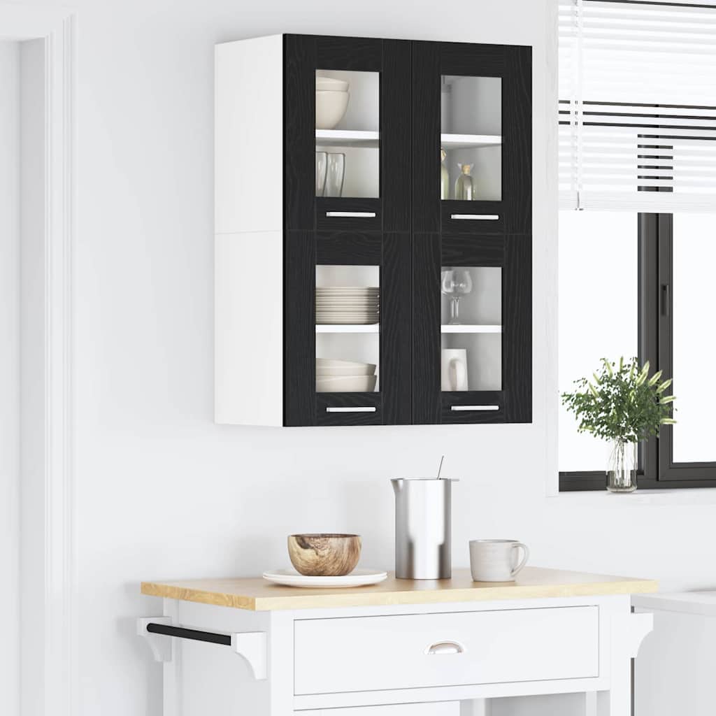 Viseći ormarić s pohranom 2 pcs Crni hrast 60 x 31 x 40 cm