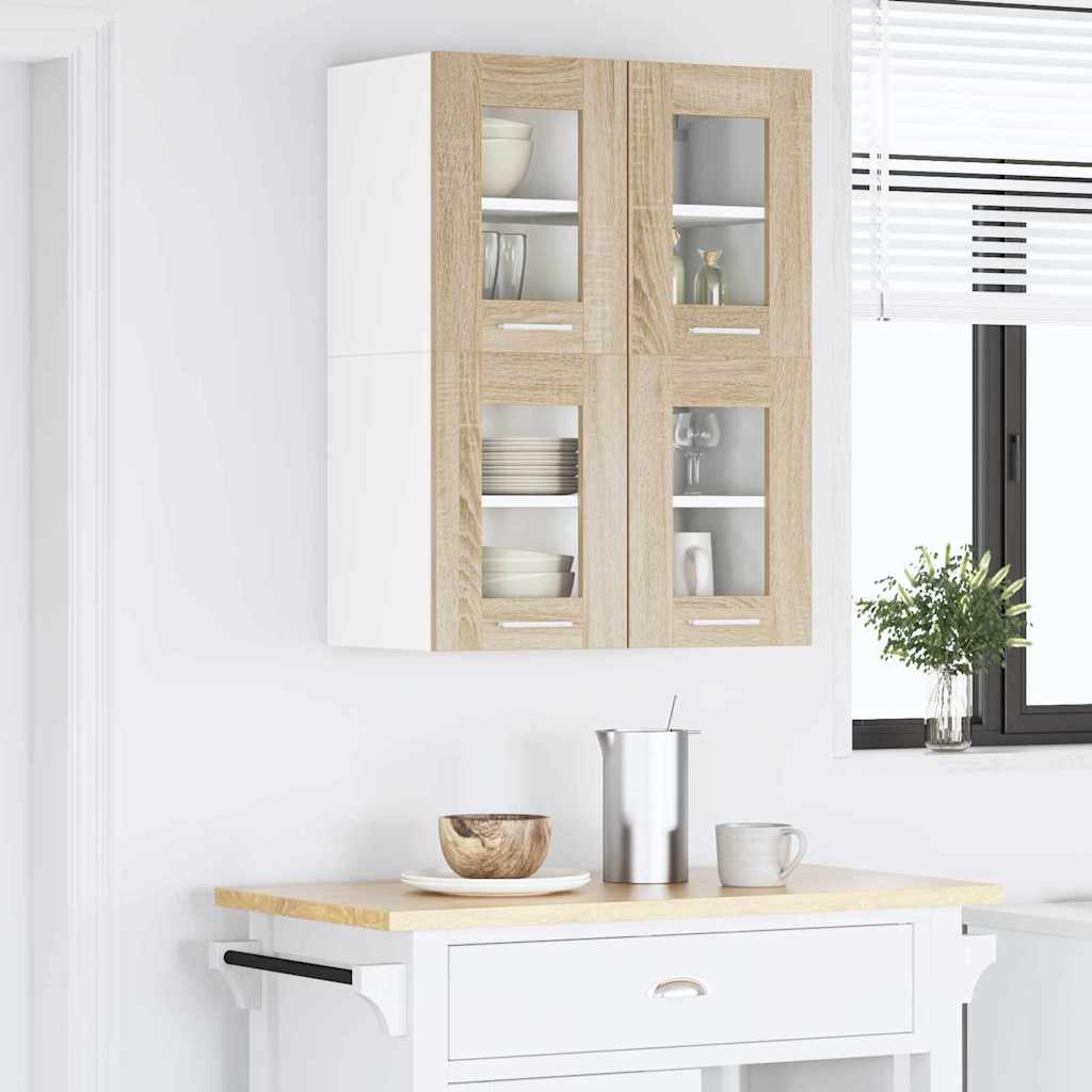 Viseći ormarić s pohranom 2 pcs Sonoma hrast 60 x 31 x 40 cm