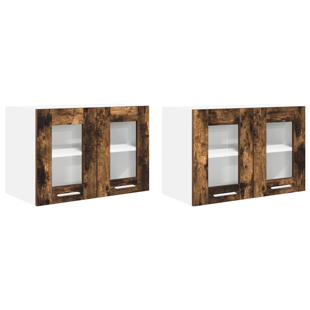 Viseći ormarić s pohranom 2 pcs Dimljeni hrast 60 x 31 x 40 cm