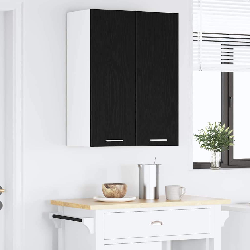 Viseći ormarić 2 pcs Crni hrast i bijela 30 x 31 x 80 cm