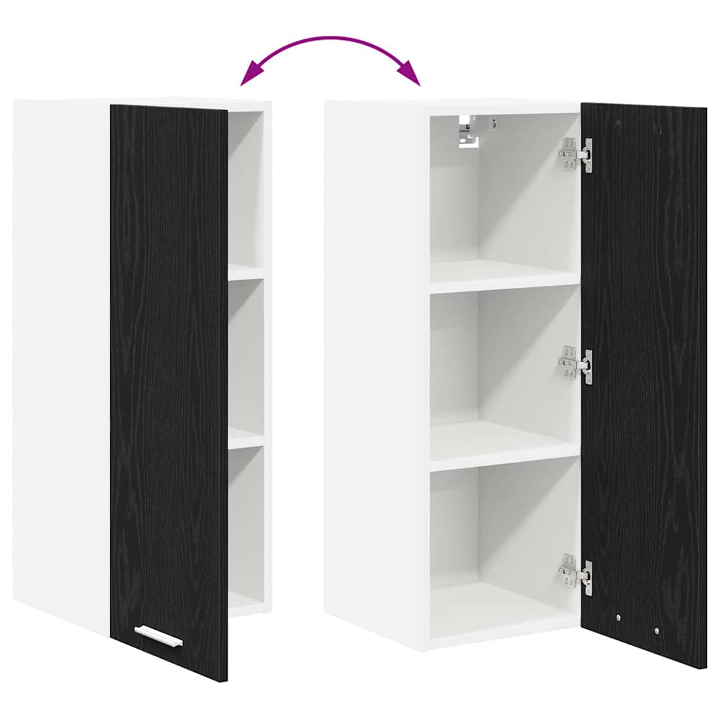 Viseći ormarić 2 pcs Crni hrast i bijela 30 x 31 x 80 cm