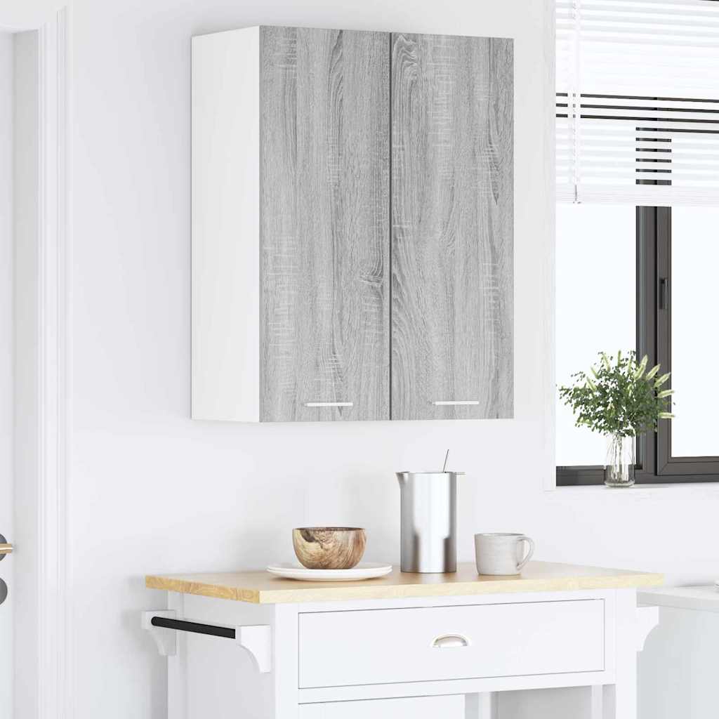 Viseći ormarić 2 pcs Siva Sonoma i bijela 30 x 31 x 80 cm