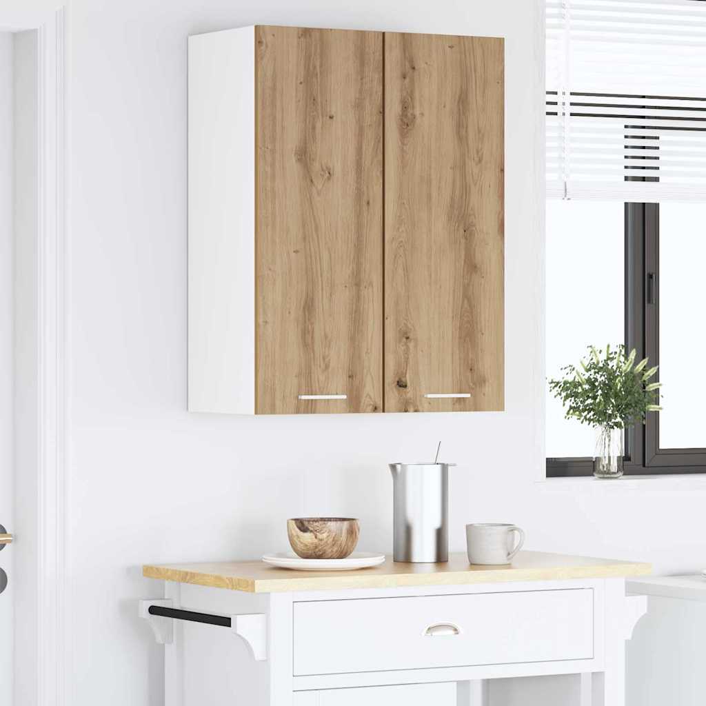 Viseći ormarić 2 pcs Umjetnički hrast i bijela 30 x 31 x 80 cm