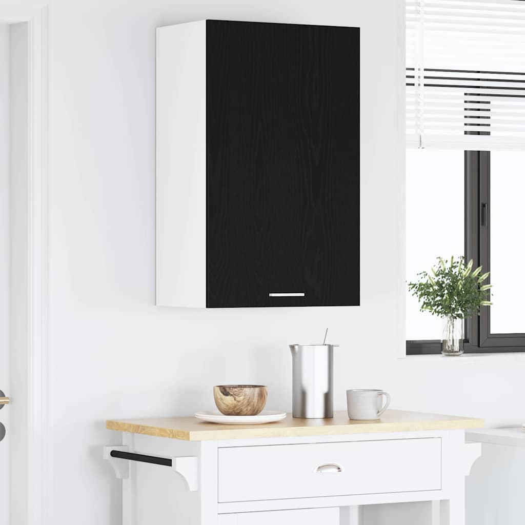Viseći ormarić s pohranom Crni hrast i bijela 50 x 31 x 80 cm