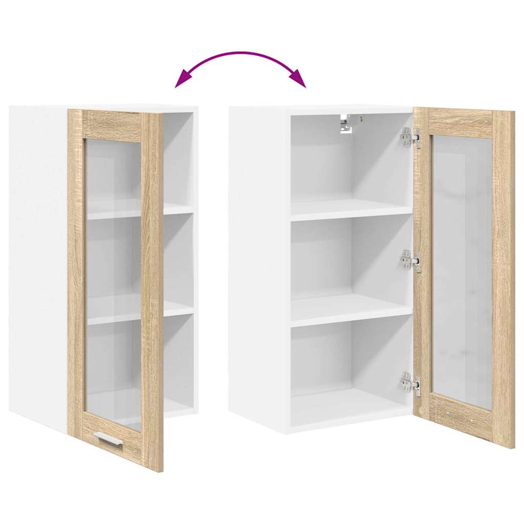 Viseći ormarić s pohranom 2 pcs Sonoma hrast 40 x 31 x 80 cm