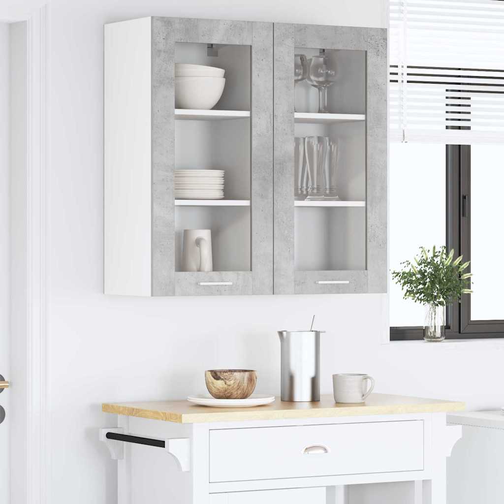 Viseći ormarić s pohranom 2 pcs Betonski sivi 40 x 31 x 80 cm
