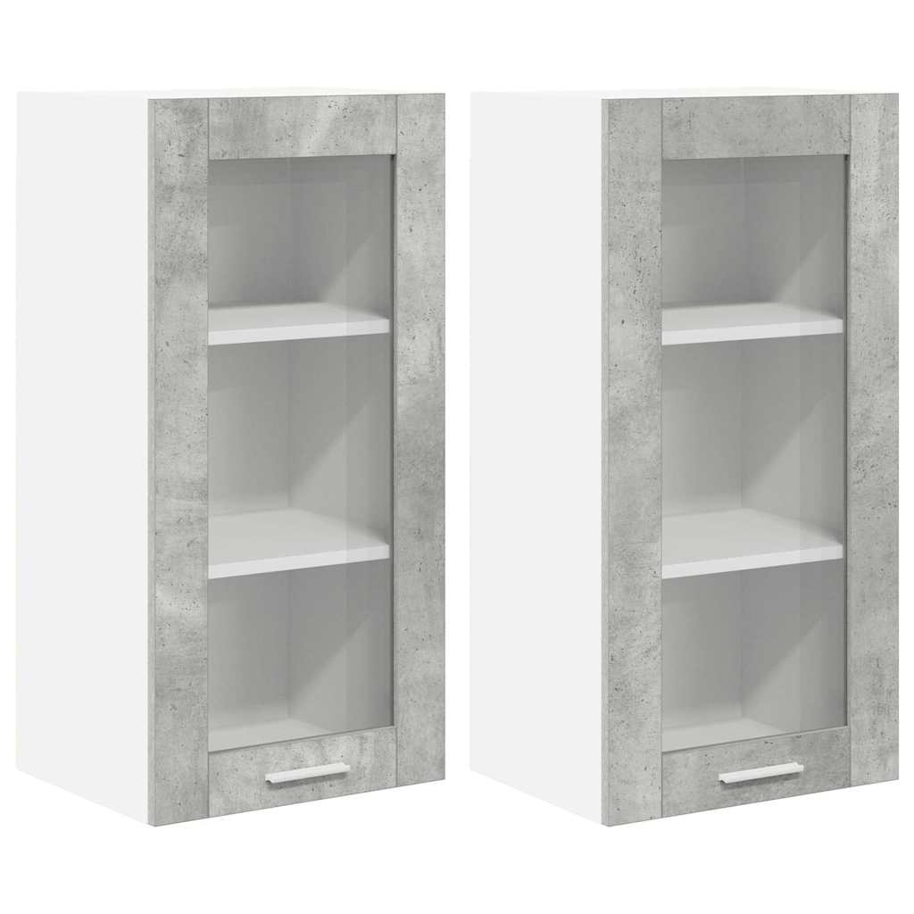Viseći ormarić s pohranom 2 pcs Betonski sivi 40 x 31 x 80 cm