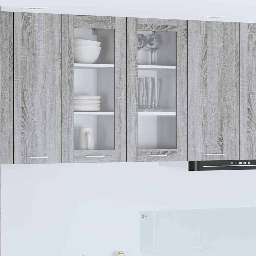 Viseći ormarić s pohranom 2 pcs Siva Sonoma 40 x 31 x 80 cm