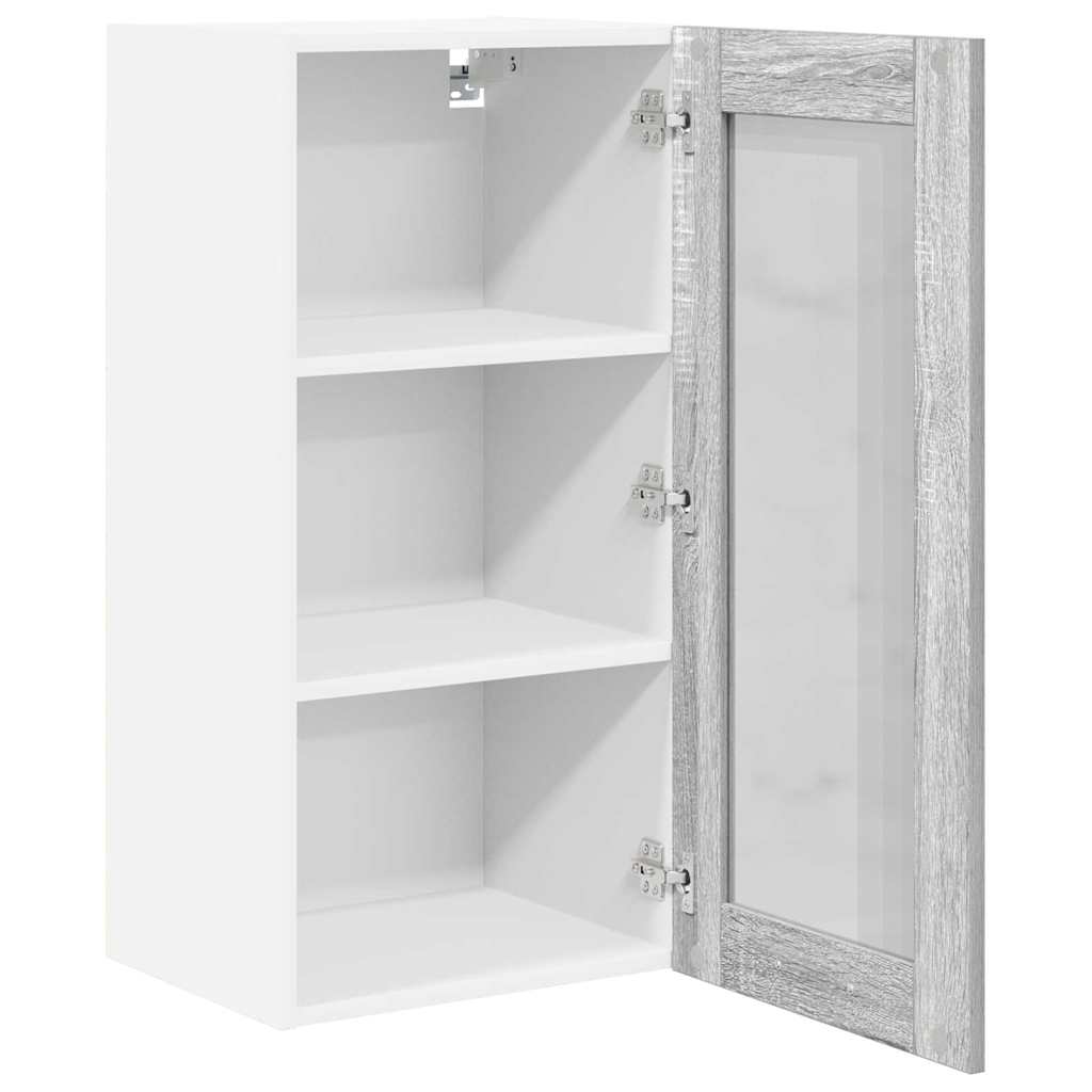 Viseći ormarić s pohranom 2 pcs Siva Sonoma 40 x 31 x 80 cm