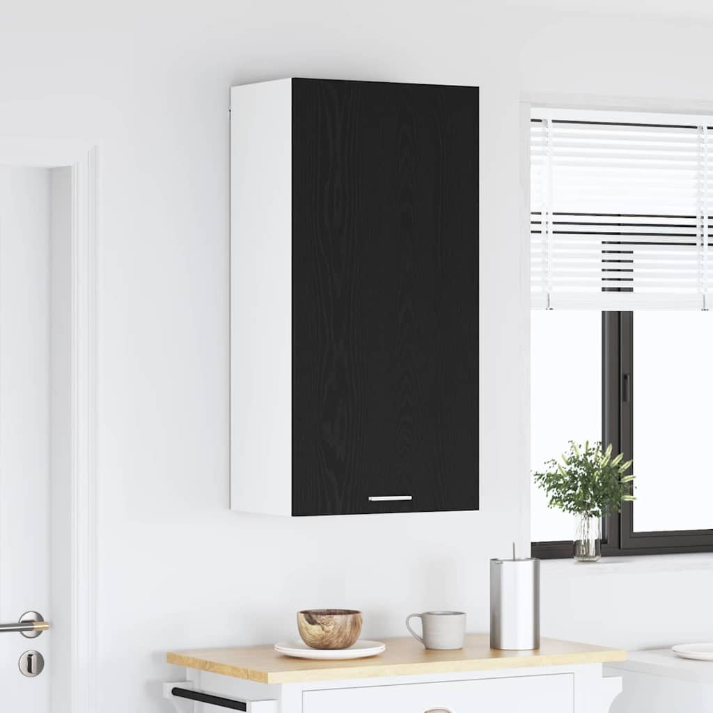 Viseći ormarić s pohranom Crni hrast i bijela 50 x 31 x 100 cm