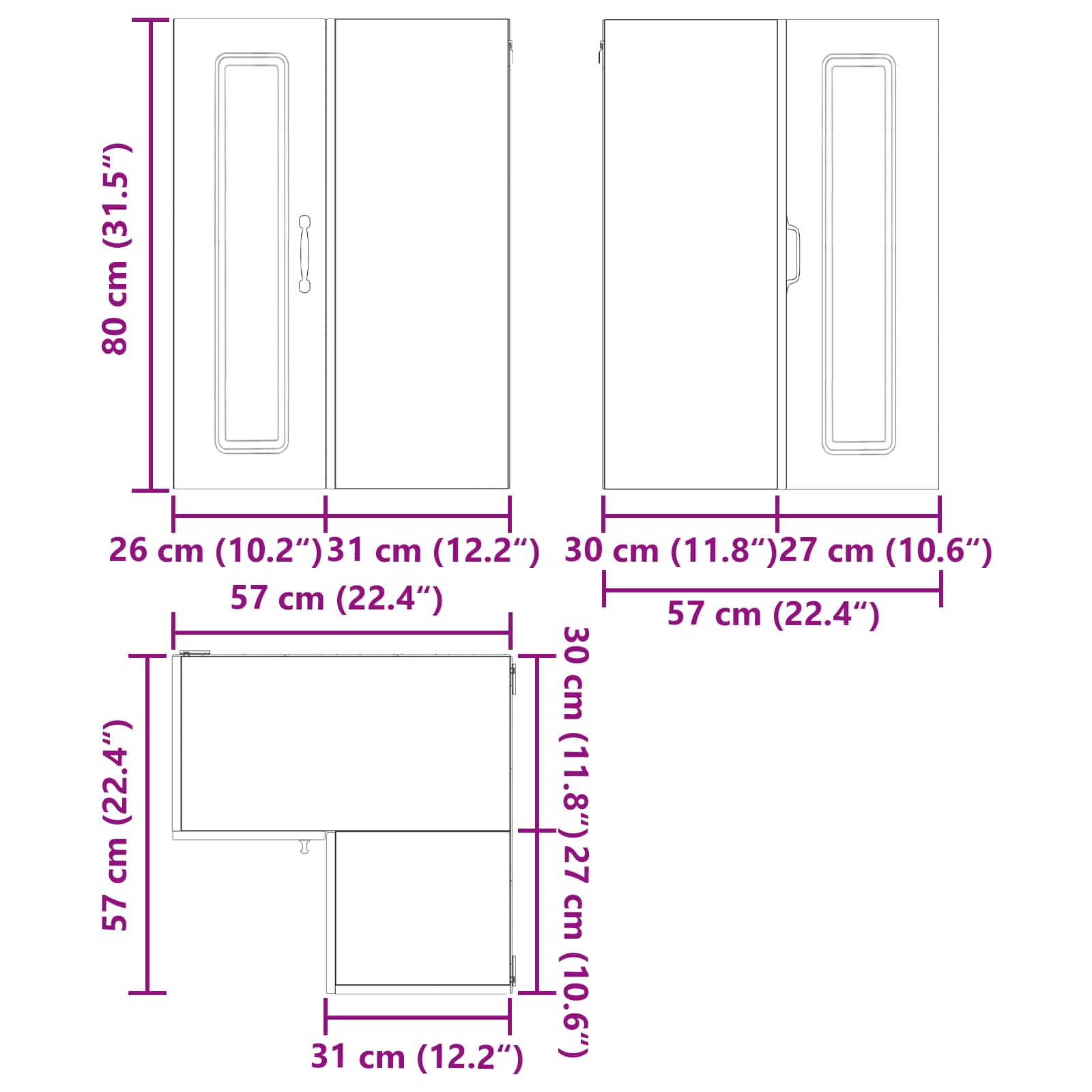 Ploča za perilicu posuđa Kalmar Dimljeni hrast 57 x 57 x 80 cm