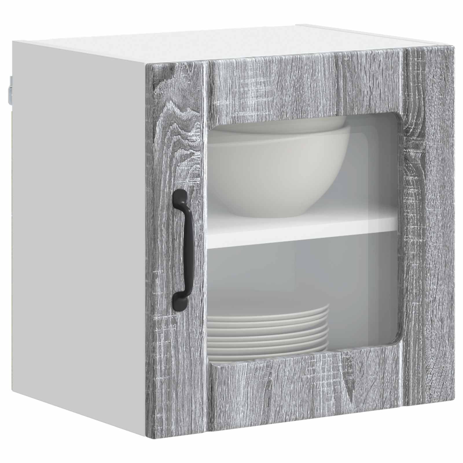 Zidni stakleni ormarić Lucca 2 pcs Siva sonoma 40 x 31 x 40 cm
