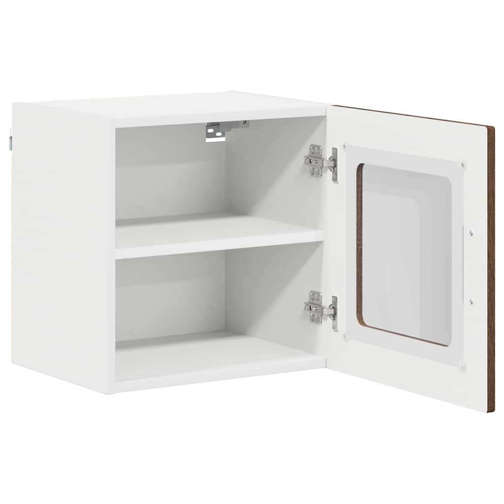 Zidni stakleni ormarić Lucca 2 pcs Smeđi hrast 40 x 31 x 40 cm