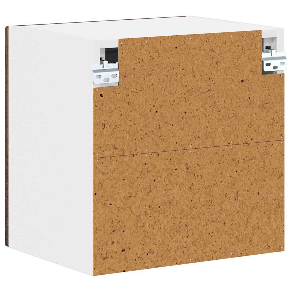 Zidni stakleni ormarić Lucca 2 pcs Smeđi hrast 40 x 31 x 40 cm