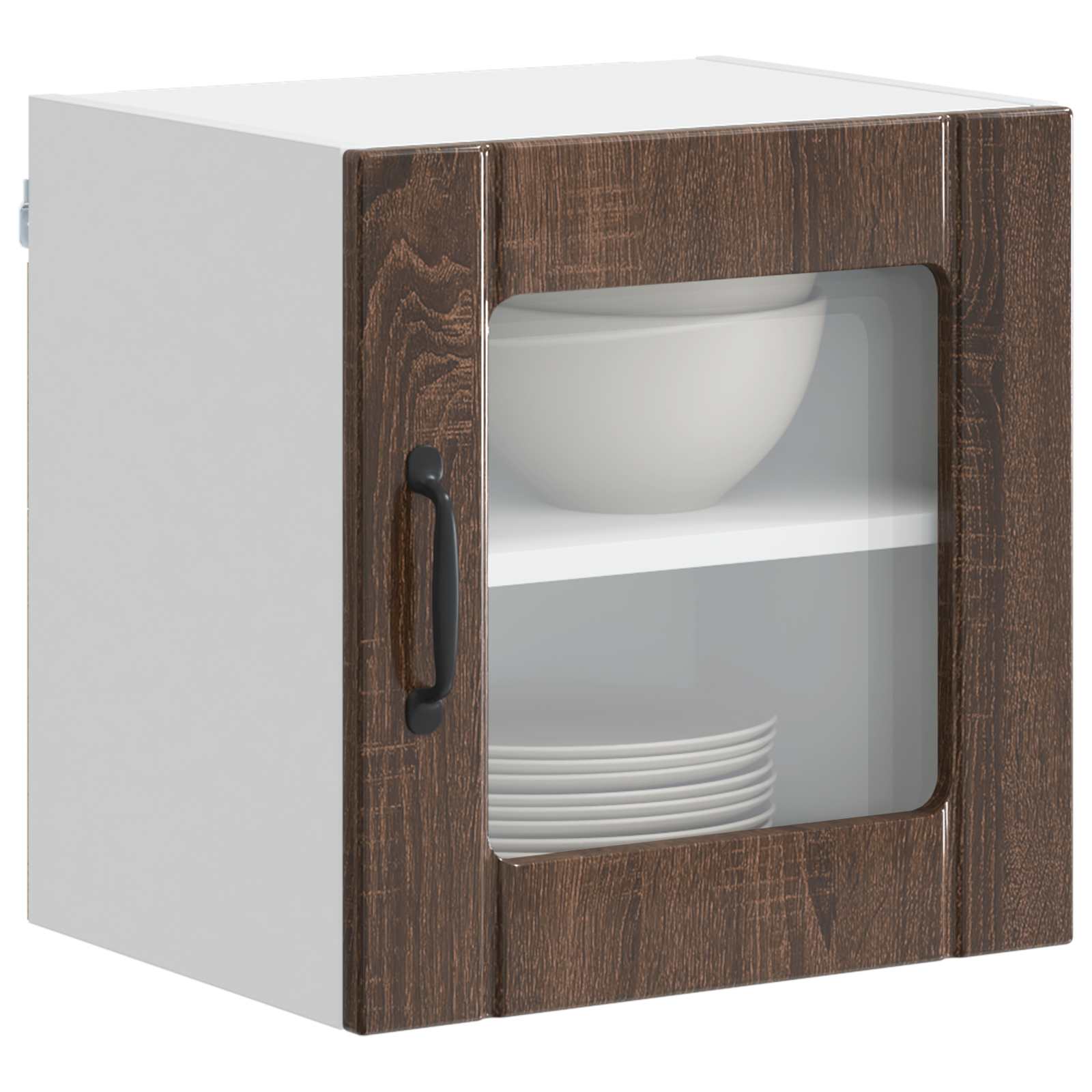 Zidni stakleni ormarić Lucca 2 pcs Smeđi hrast 40 x 31 x 40 cm