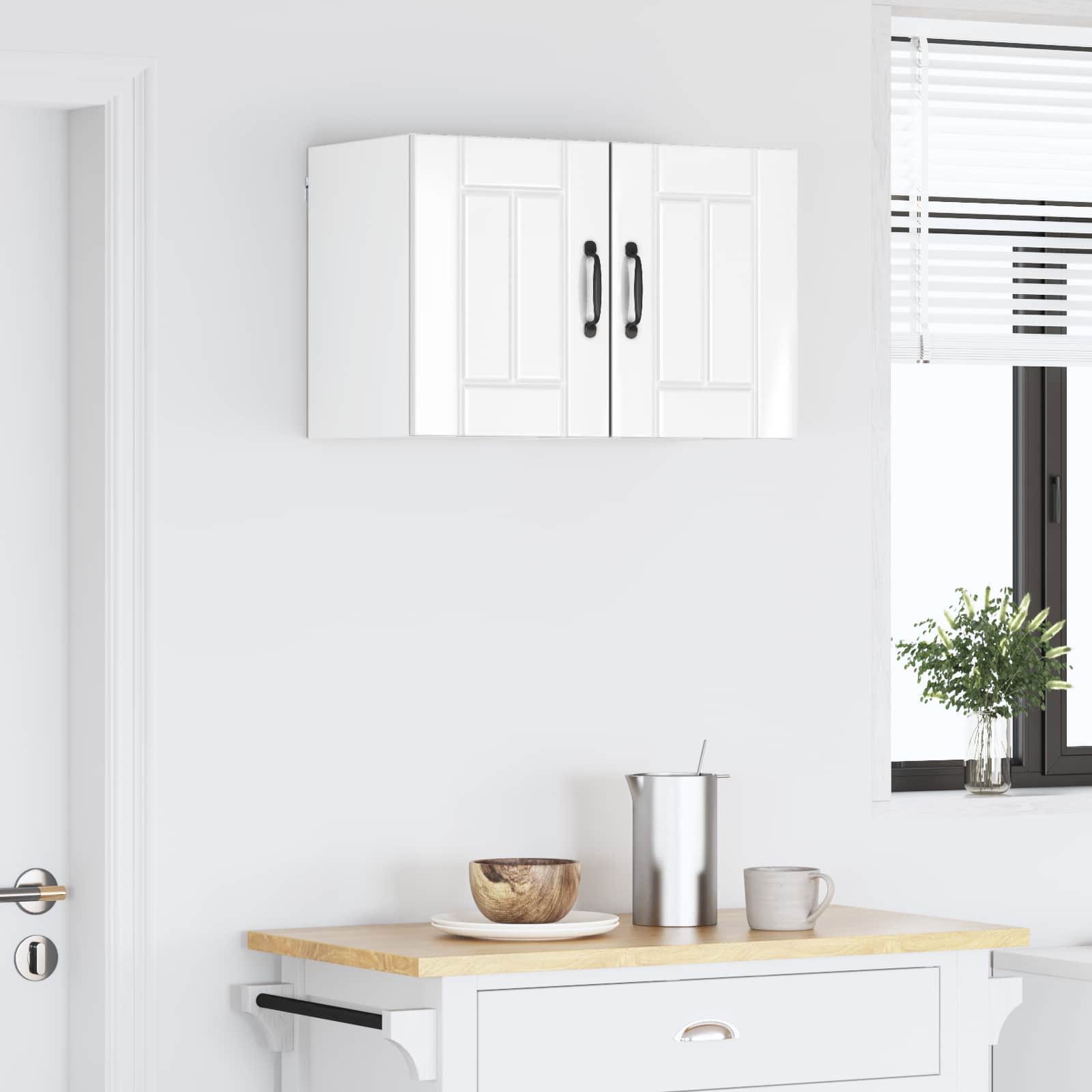 Ormar za Zid Lucca 2 pcs Bijela visokog sjaja 30 x 31 x 40 cm