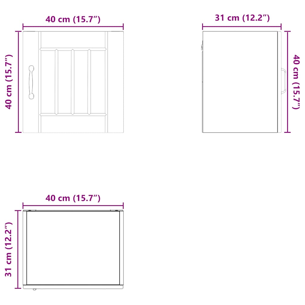 Ormar za Zid Lucca 2 pcs Siva sonoma 40 x 31 x 40 cm