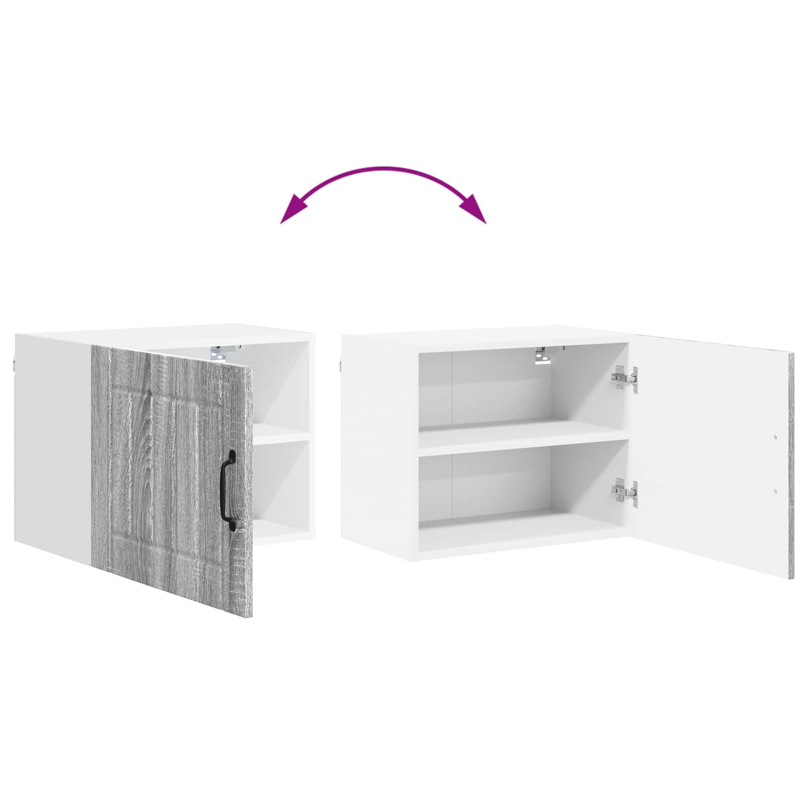Ormar za Zid Lucca 2 pcs Siva sonoma 50 x 31 x 40 cm
