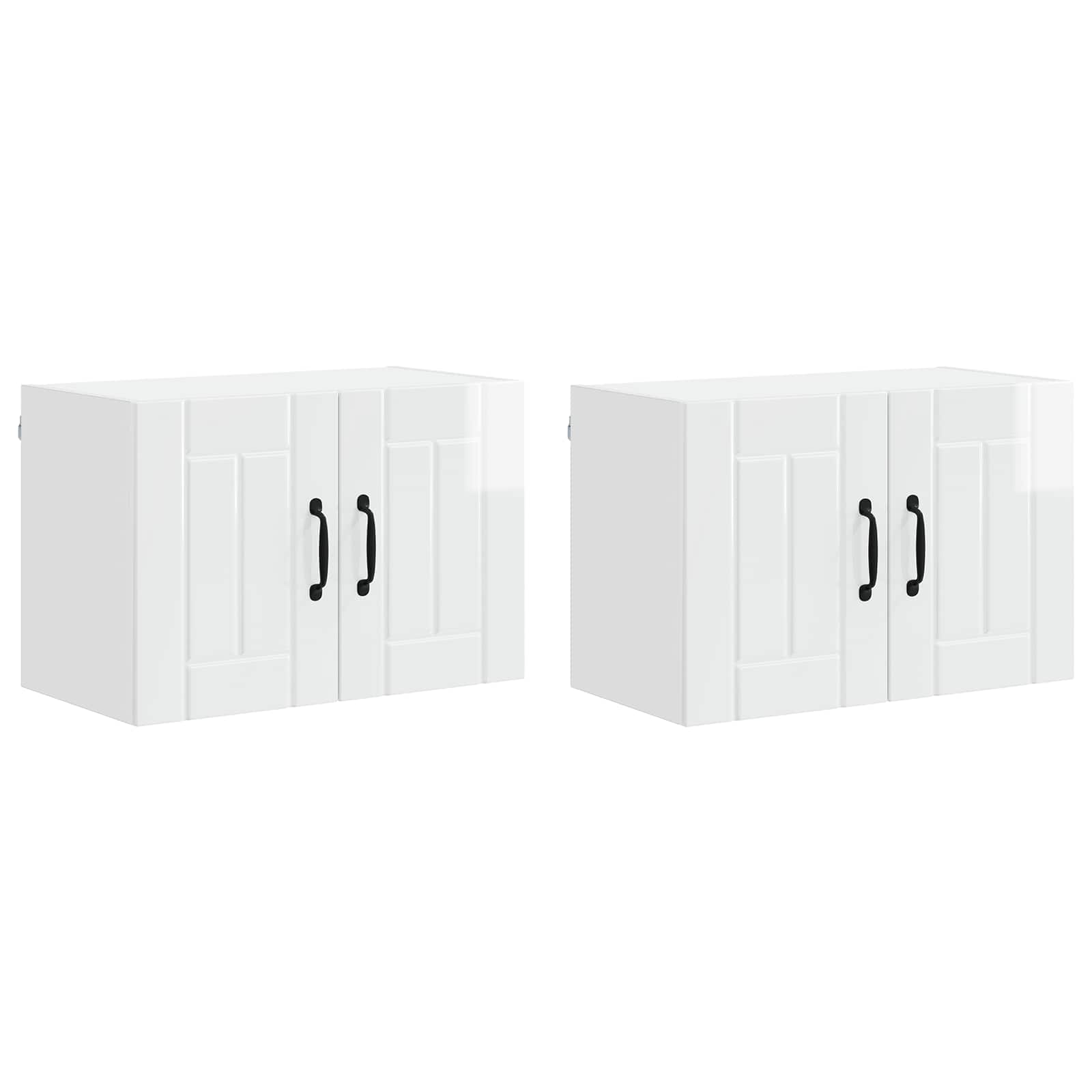 Ormar za Zid Lucca 2 pcs Bijela visokog sjaja 60 x 31 x 40 cm
