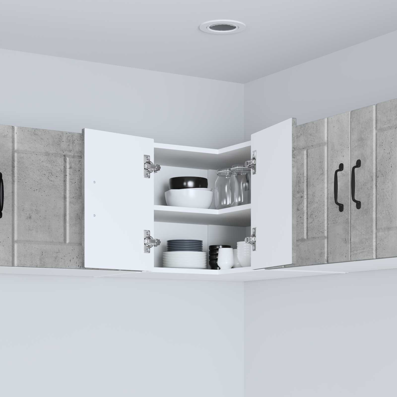Zidni kutni ormar Lucca Betonska siva 57 x 57 x 40 cm