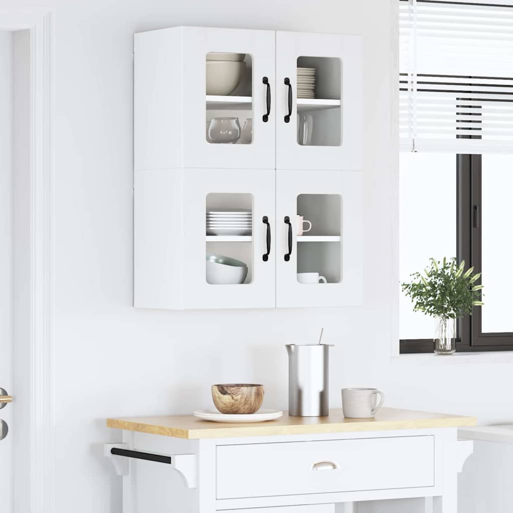Zidni stakleni ormarić Lucca 2 pcs Bijela 60 x 31 x 40 cm