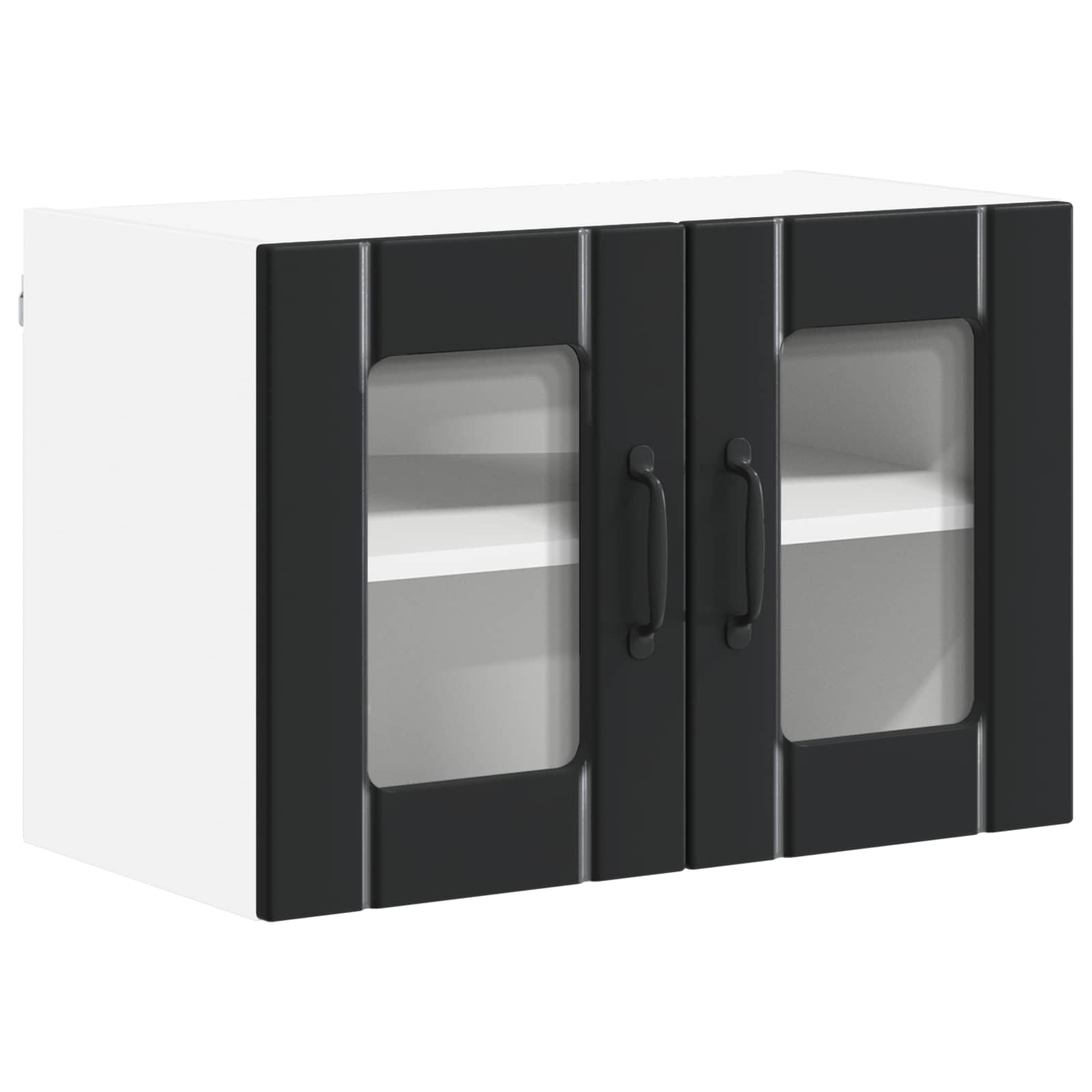 Zidni stakleni ormarić Lucca 2 pcs Crna 60 x 31 x 40 cm