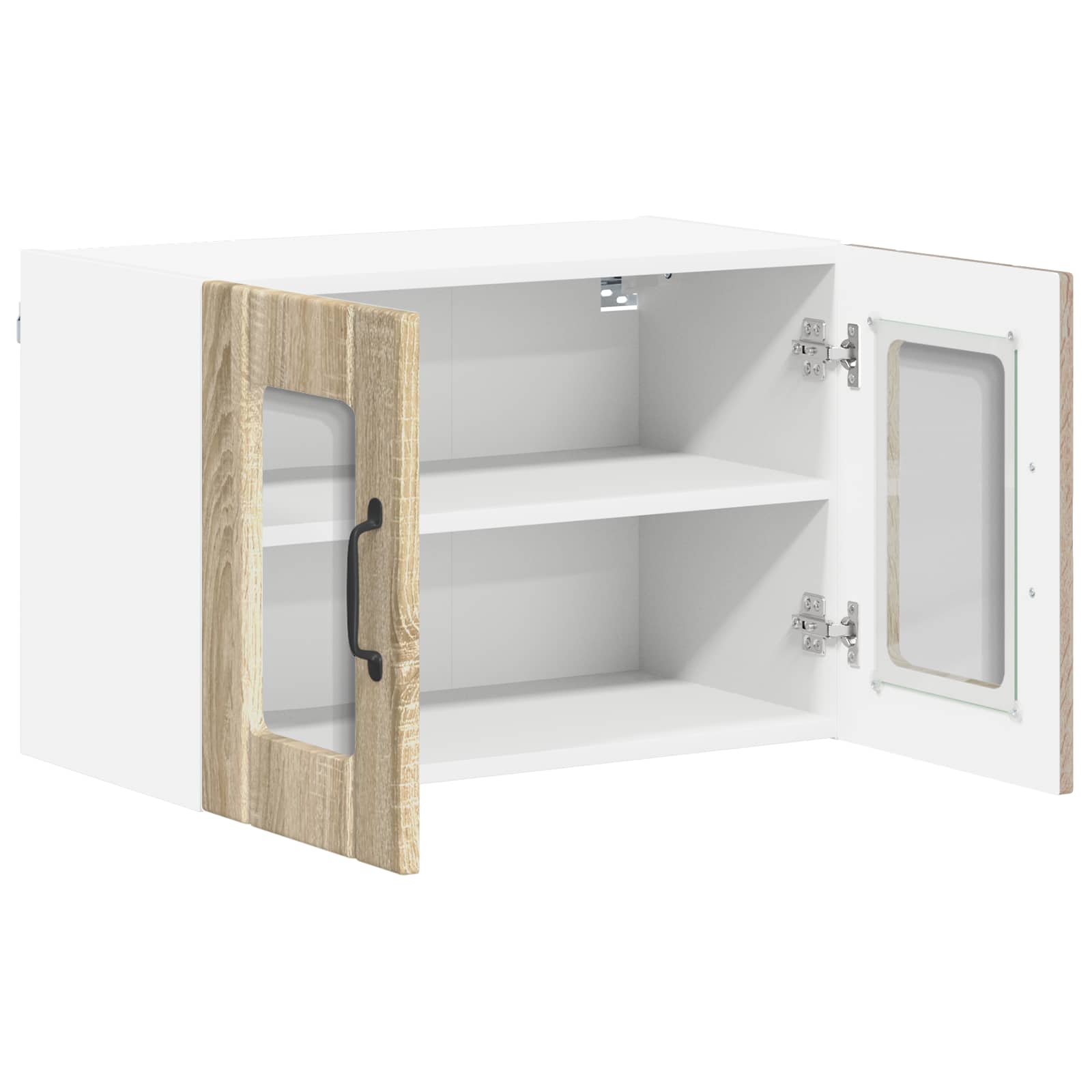 Zidni stakleni ormarić Lucca 2 pcs Hrast sonoma 60 x 31 x 40 cm