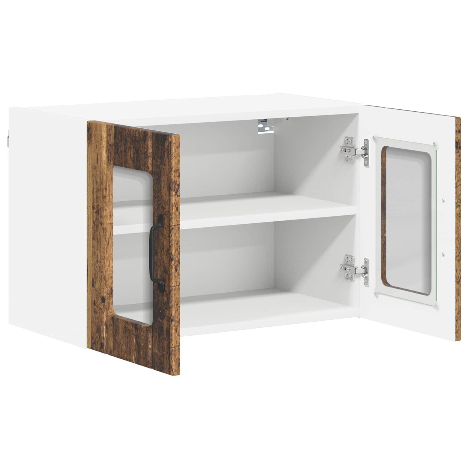 Zidni stakleni ormarić Lucca 2 pcs Staro drvo 60 x 31 x 40 cm
