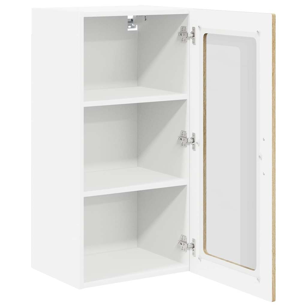 Zidni stakleni ormarić Lucca 2 pcs Hrast sonoma 40 x 31 x 80 cm