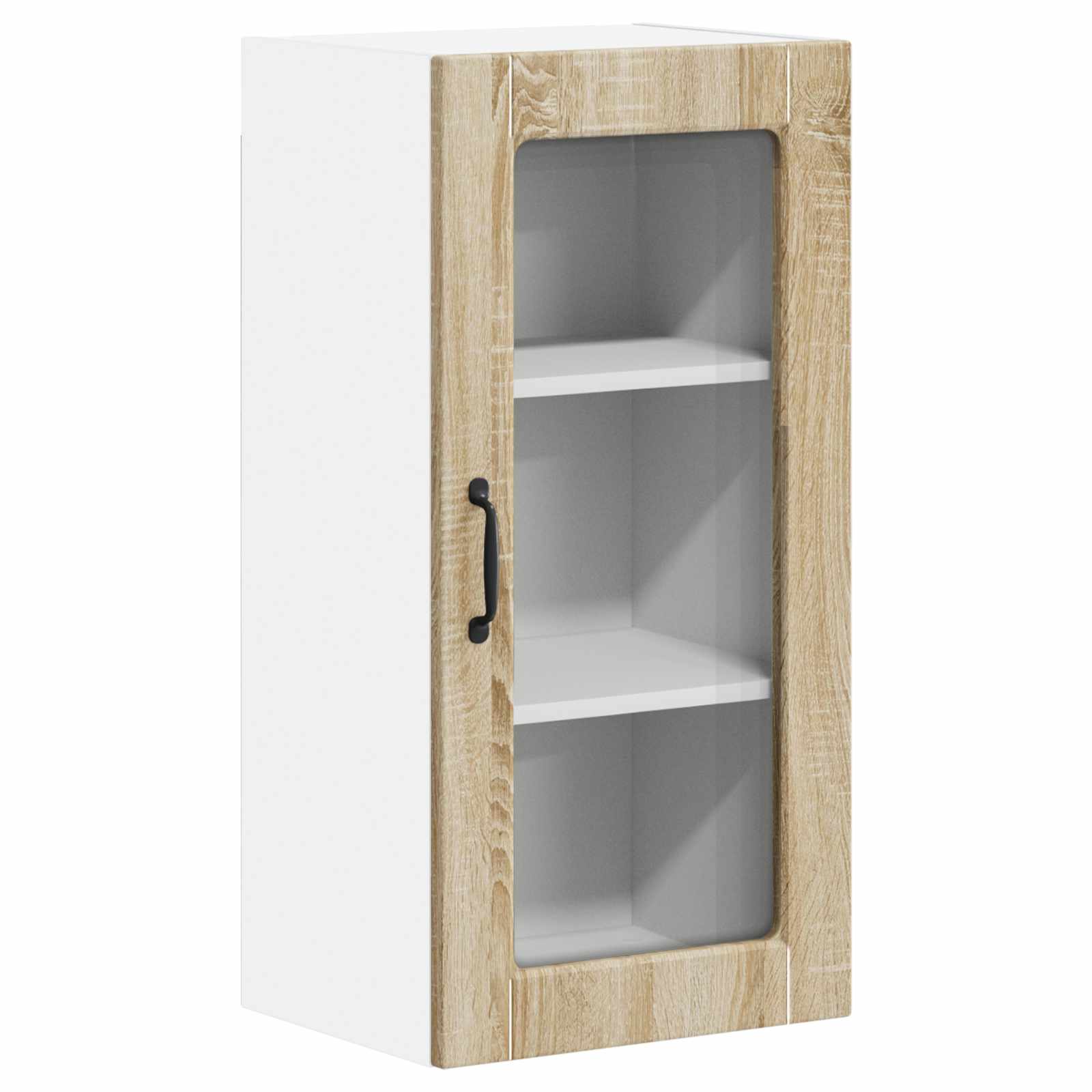 Zidni stakleni ormarić Lucca 2 pcs Hrast sonoma 40 x 31 x 80 cm