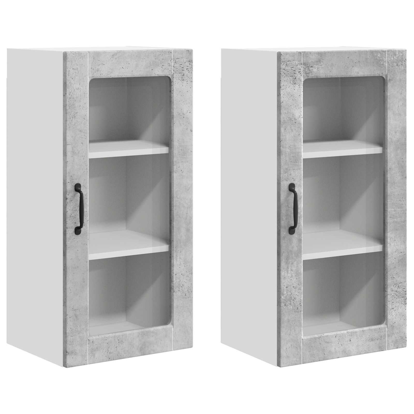 Zidni stakleni ormarić Lucca 2 pcs Betonska siva