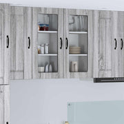 Zidni stakleni ormarić Lucca 2 pcs Siva sonoma 40 x 31 x 80 cm