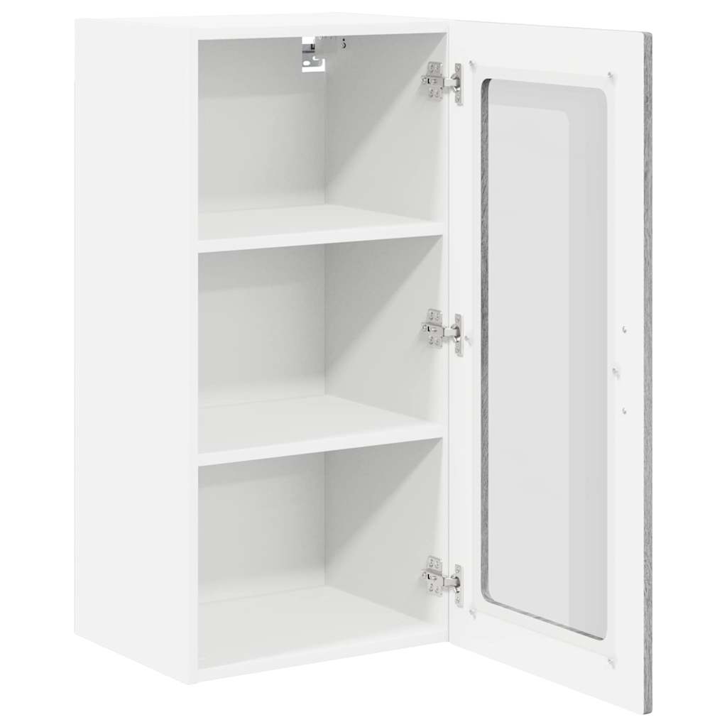 Zidni stakleni ormarić Lucca 2 pcs Siva sonoma 40 x 31 x 80 cm