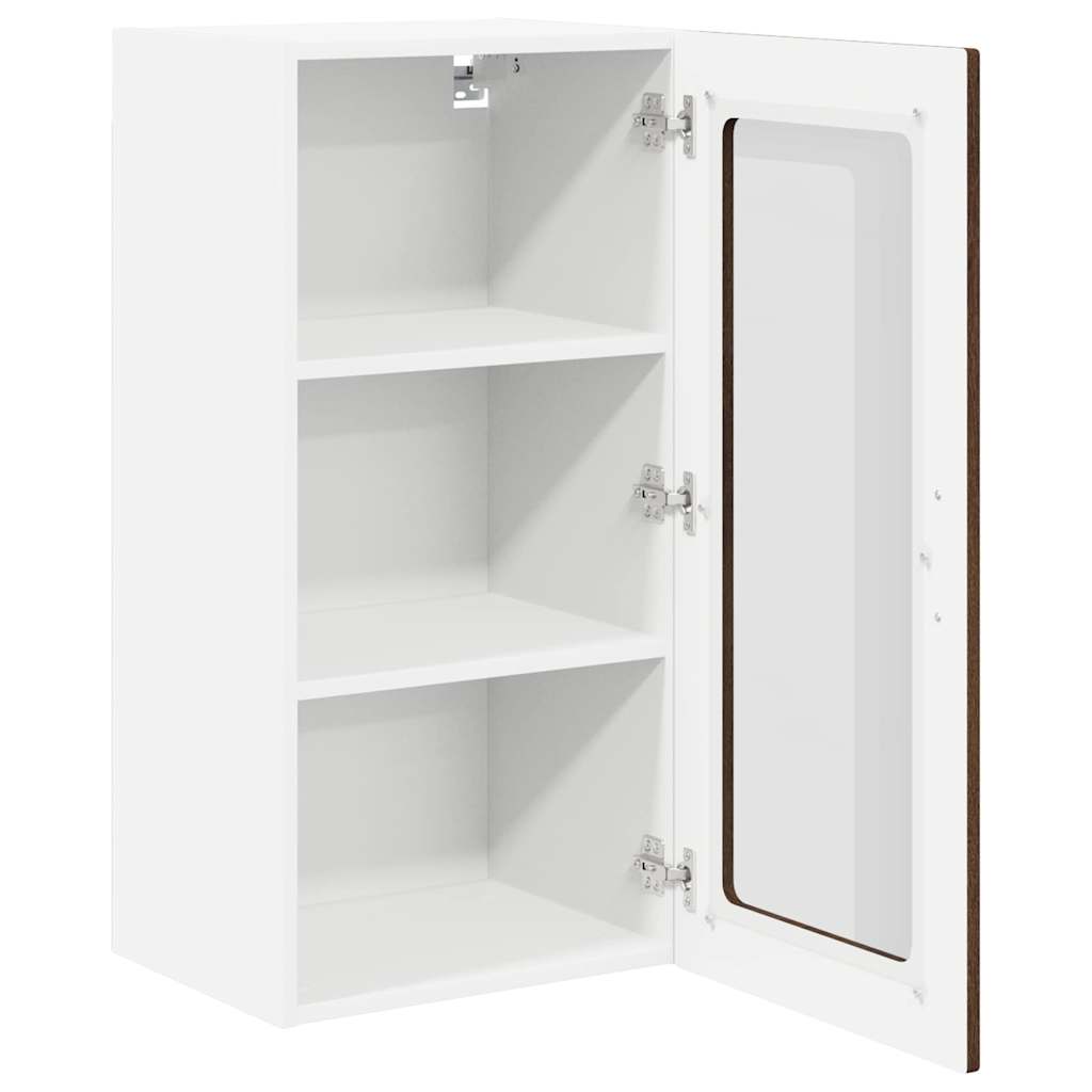 Zidni stakleni ormarić Lucca 2 pcs Smeđi hrast 40 x 31 x 80 cm