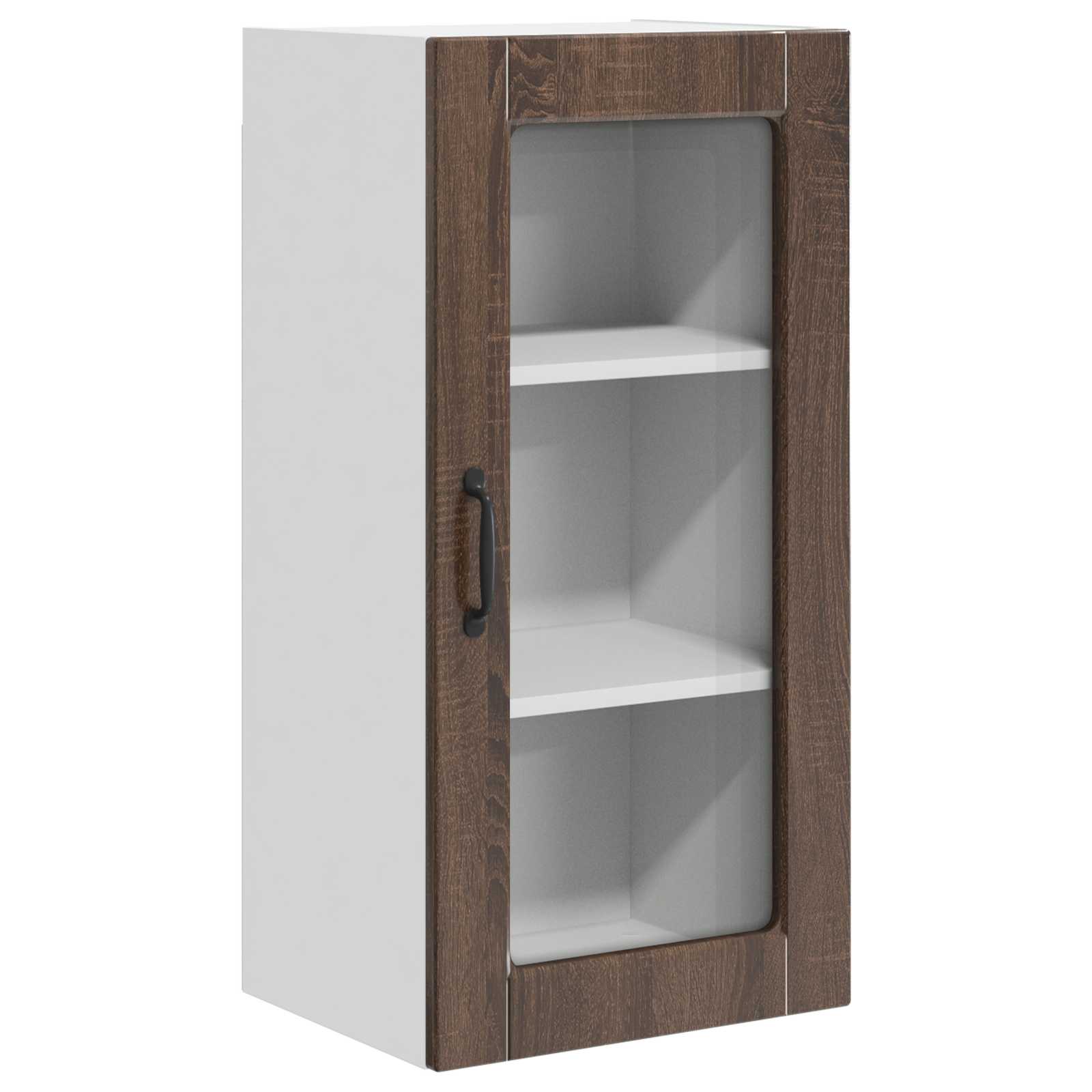 Zidni stakleni ormarić Lucca 2 pcs Smeđi hrast 40 x 31 x 80 cm