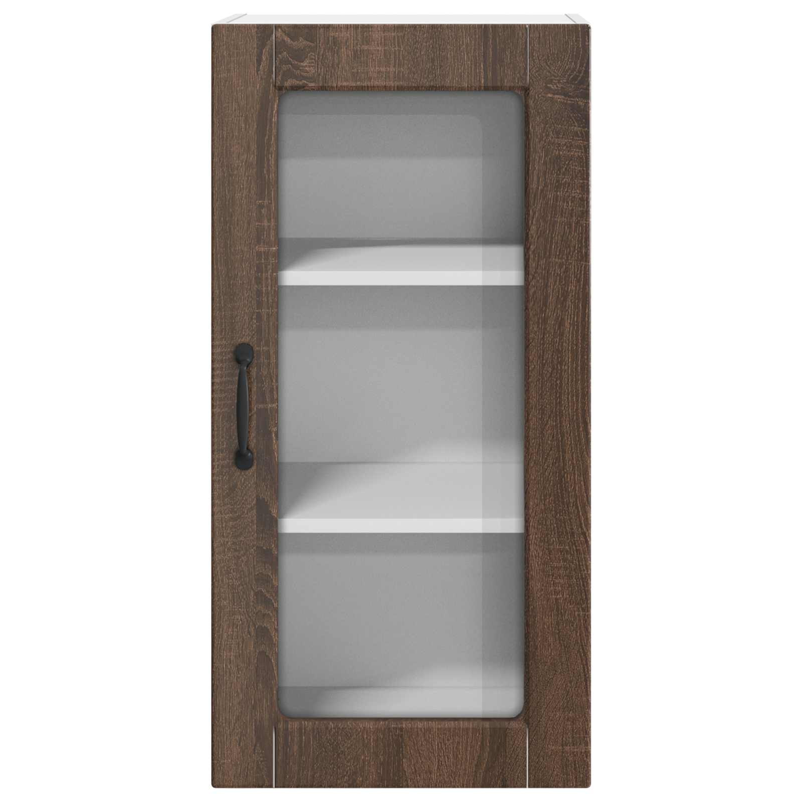 Zidni stakleni ormarić Lucca 2 pcs Smeđi hrast 40 x 31 x 80 cm