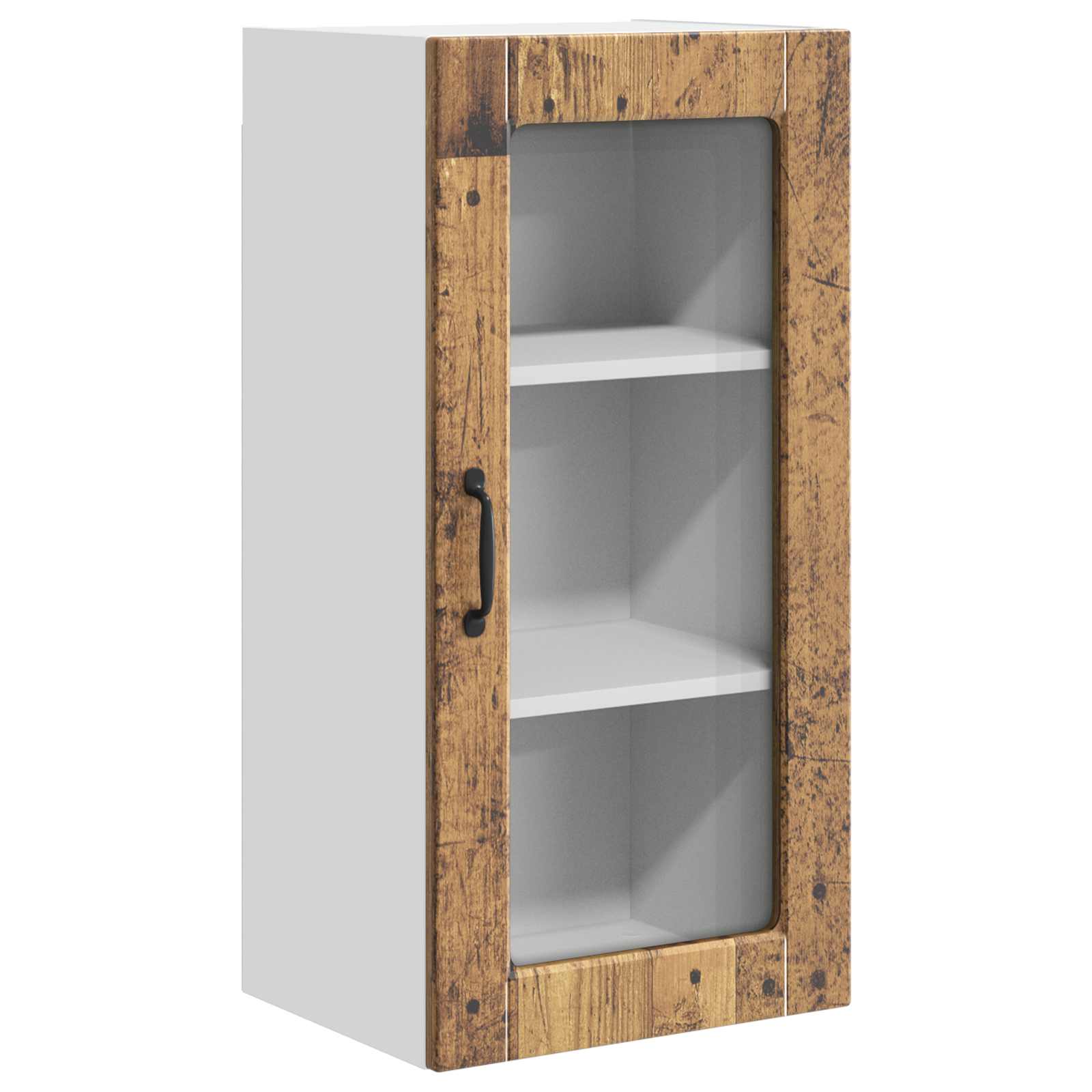 Zidni stakleni ormarić Lucca 2 pcs Staro drvo 40 x 31 x 80 cm