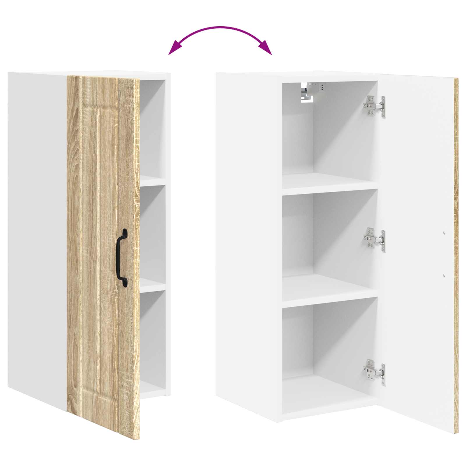 Ormar za Zid Lucca 2 pcs Hrast sonoma 30 x 31 x 80 cm