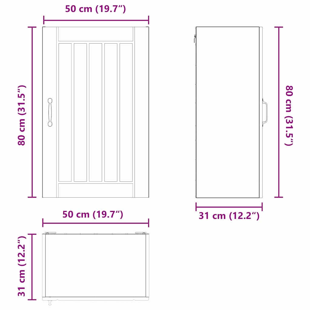 Ormar za Zid Lucca Bijela visokog sjaja 50 x 31 x 80 cm
