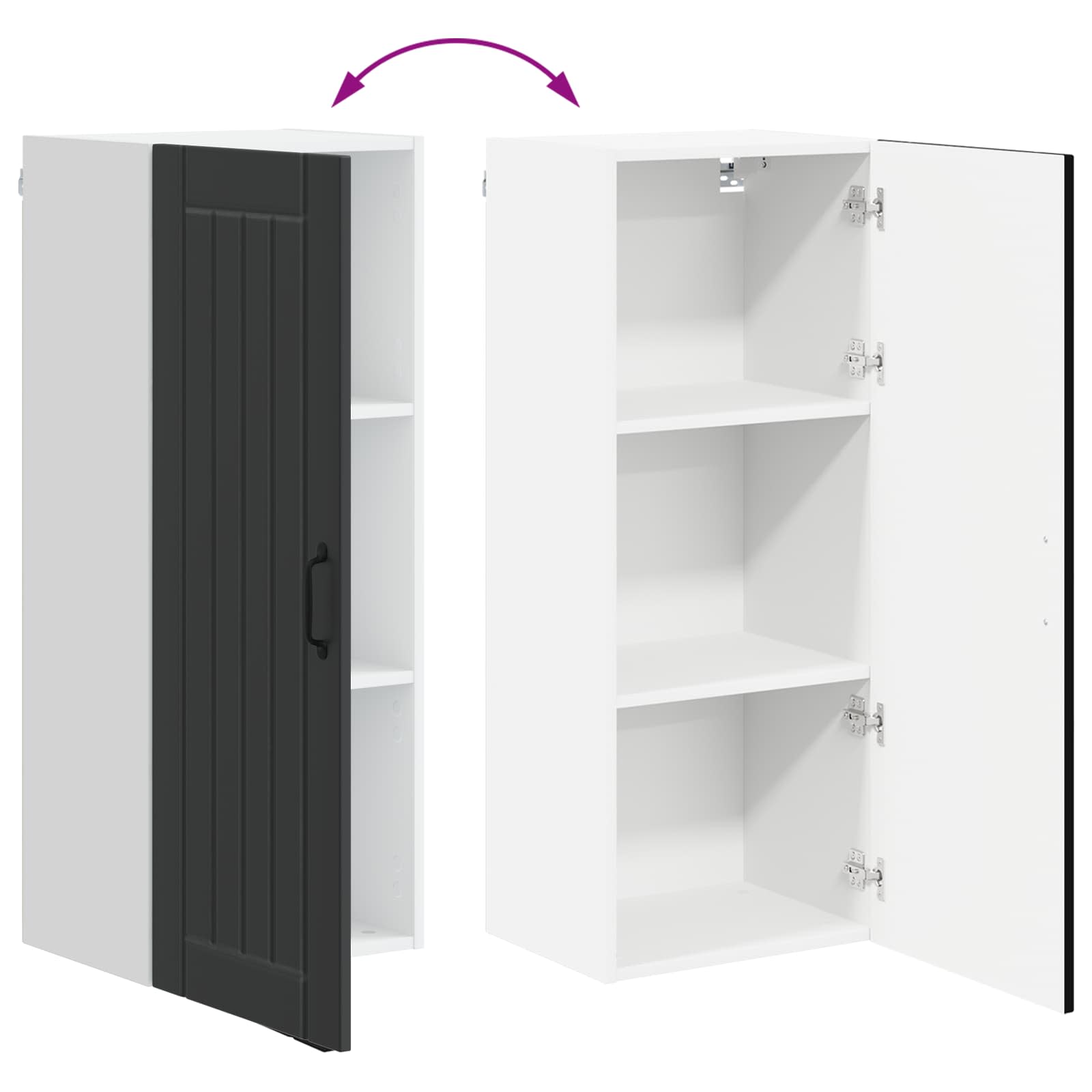 Ormar za Zid Lucca Crna 40 x 31 x 100 cm Konstruirano drvo