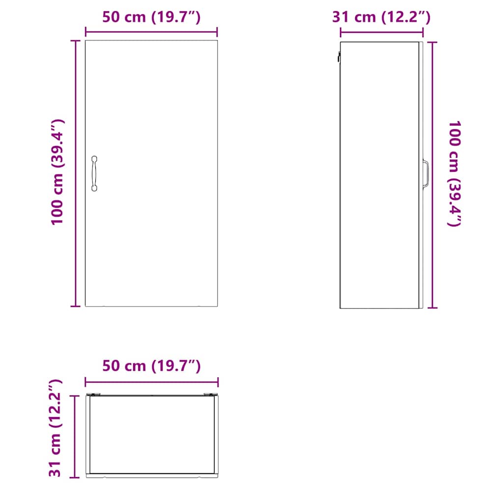 Ormar za Zid Lucca Bijela 50 x 31 x 100 cm Konstruirano drvo