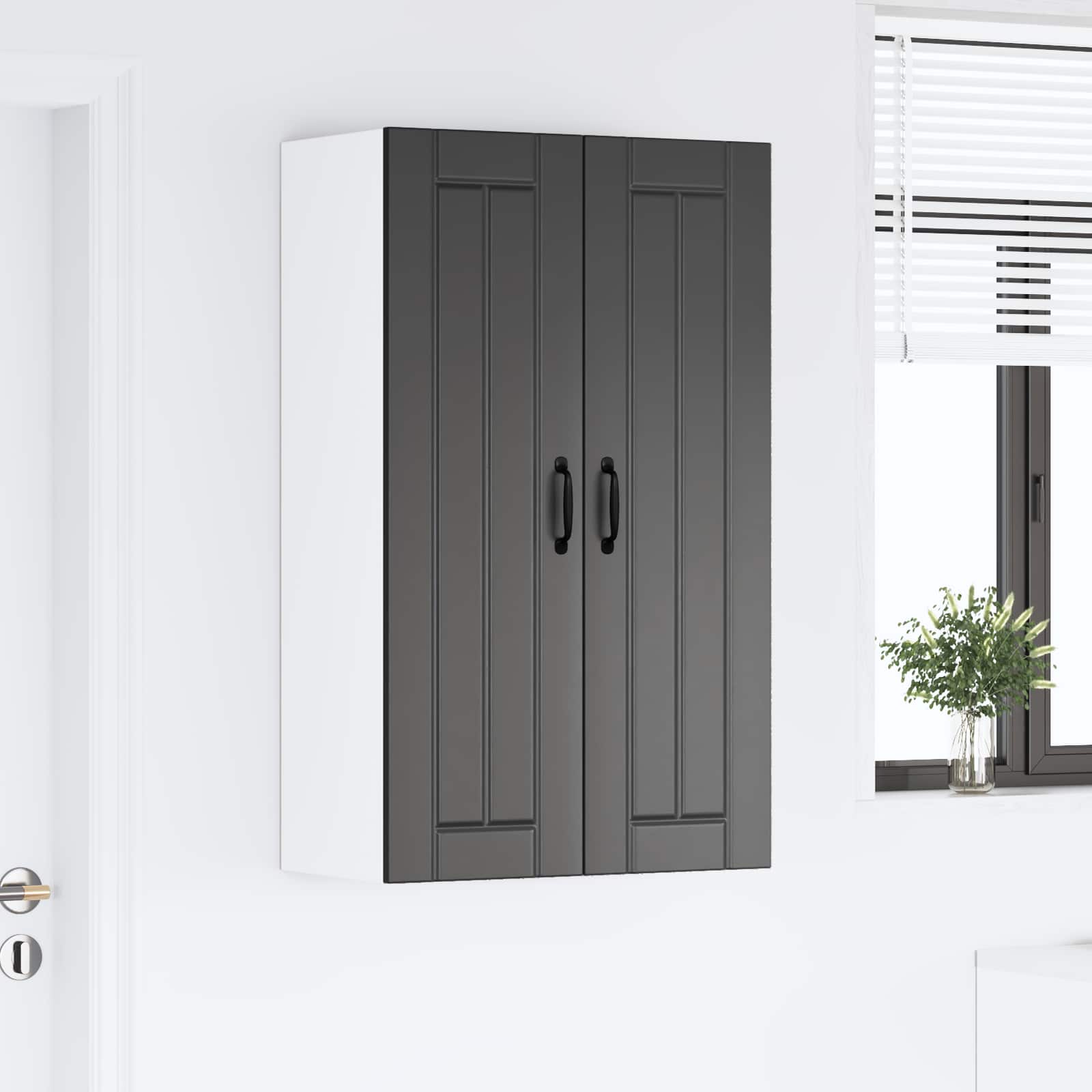 Ormar za Zid Lucca Crna 60 x 31 x 100 cm Konstruirano drvo