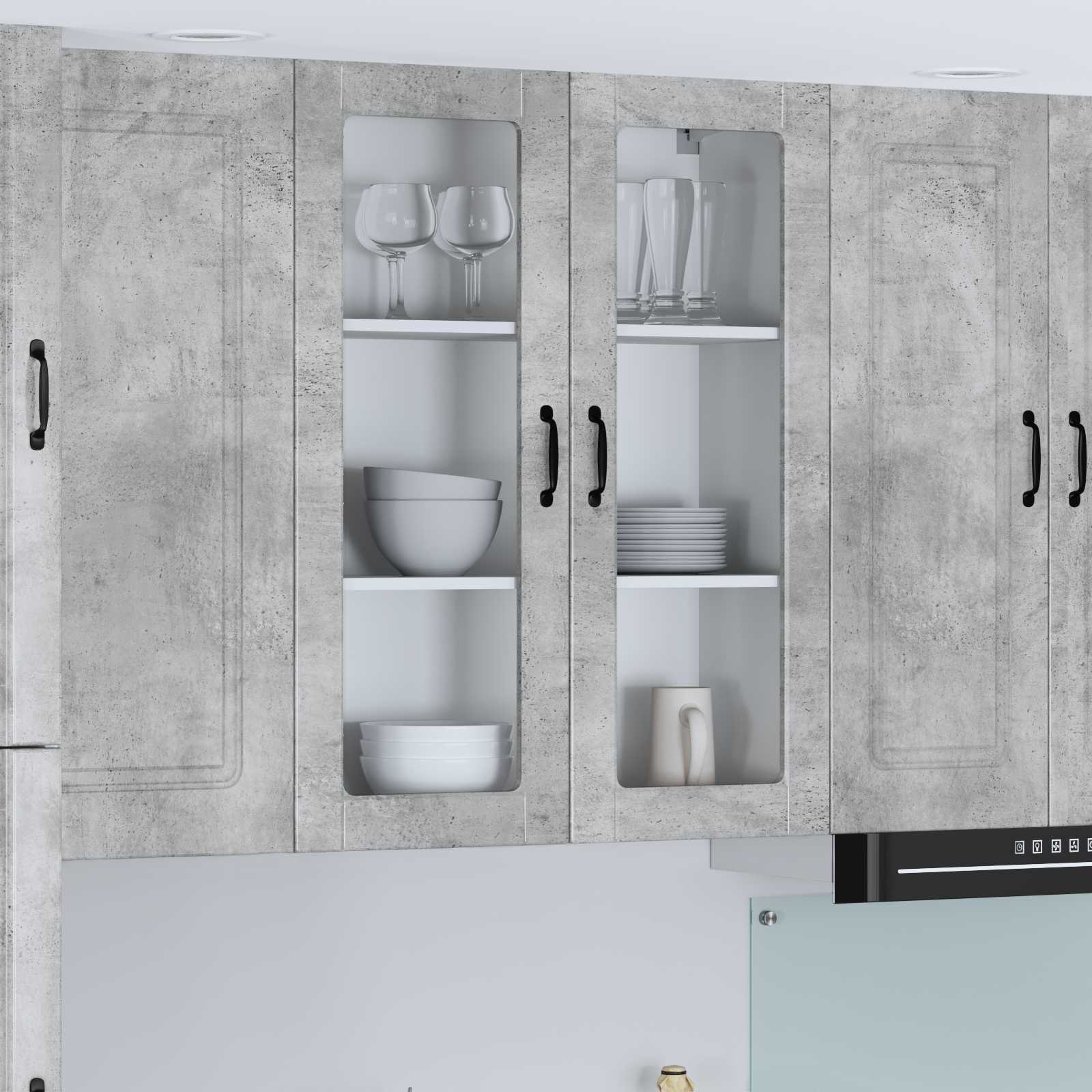 Zidni stakleni ormarić Lucca Betonska siva 80 x 31 x 100 cm