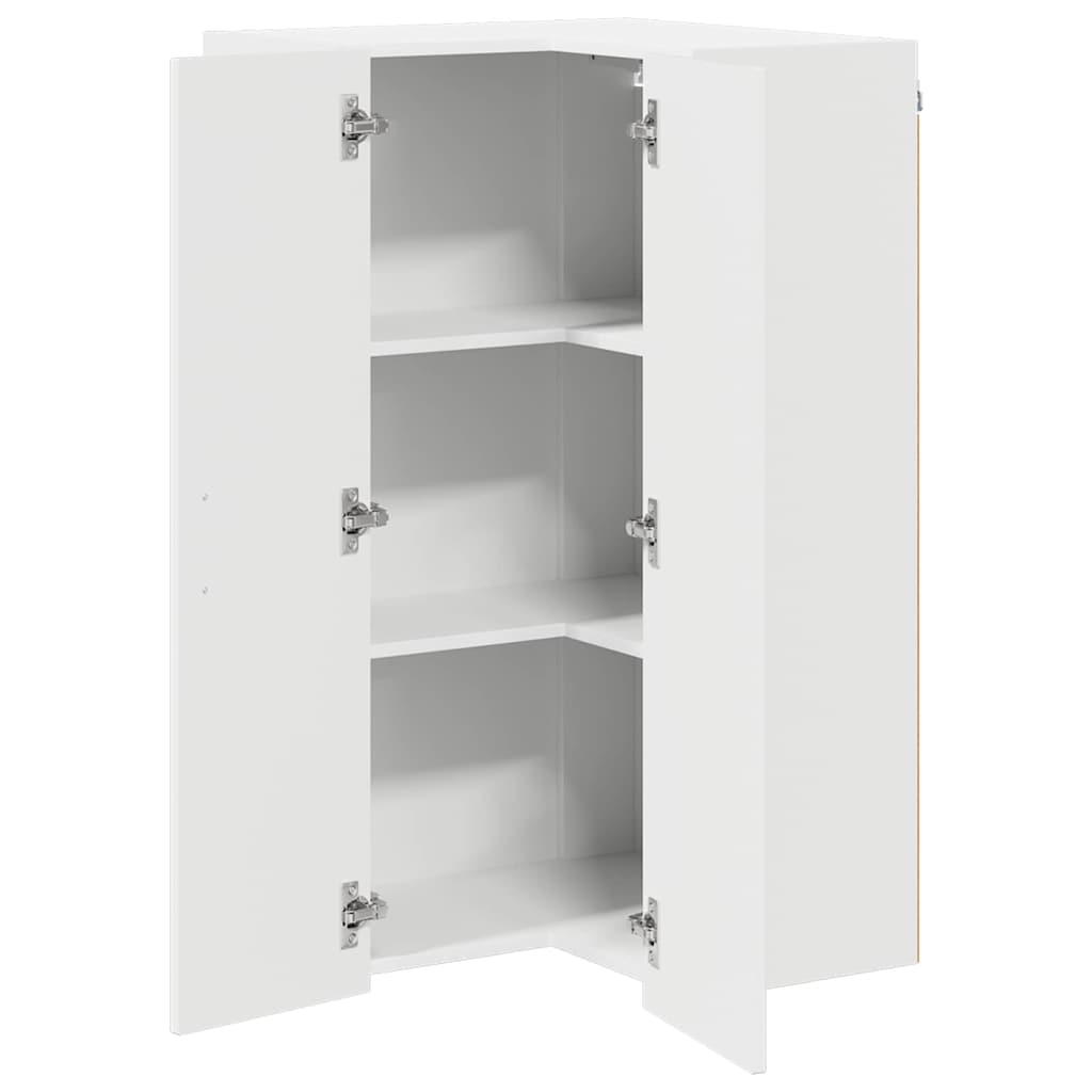 Zidni kutni ormar Lucca Bijela visokog sjaja 57 x 57 x 100 cm
