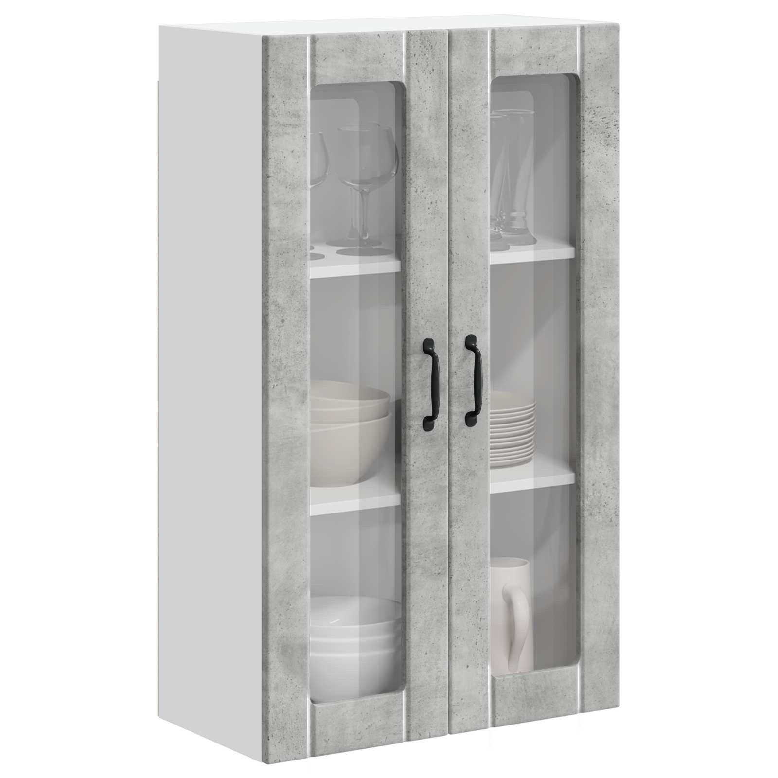 Zidni stakleni ormarić Lucca Betonska siva 60 x 31 x 100 cm