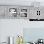 Zidni stakleni ormarić 2 pcs Betonski sivi 40 x 31 x 40 cm