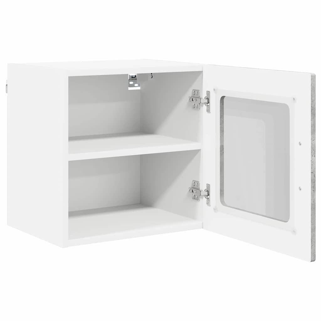 Zidni stakleni ormarić 2 pcs Betonski sivi 40 x 31 x 40 cm